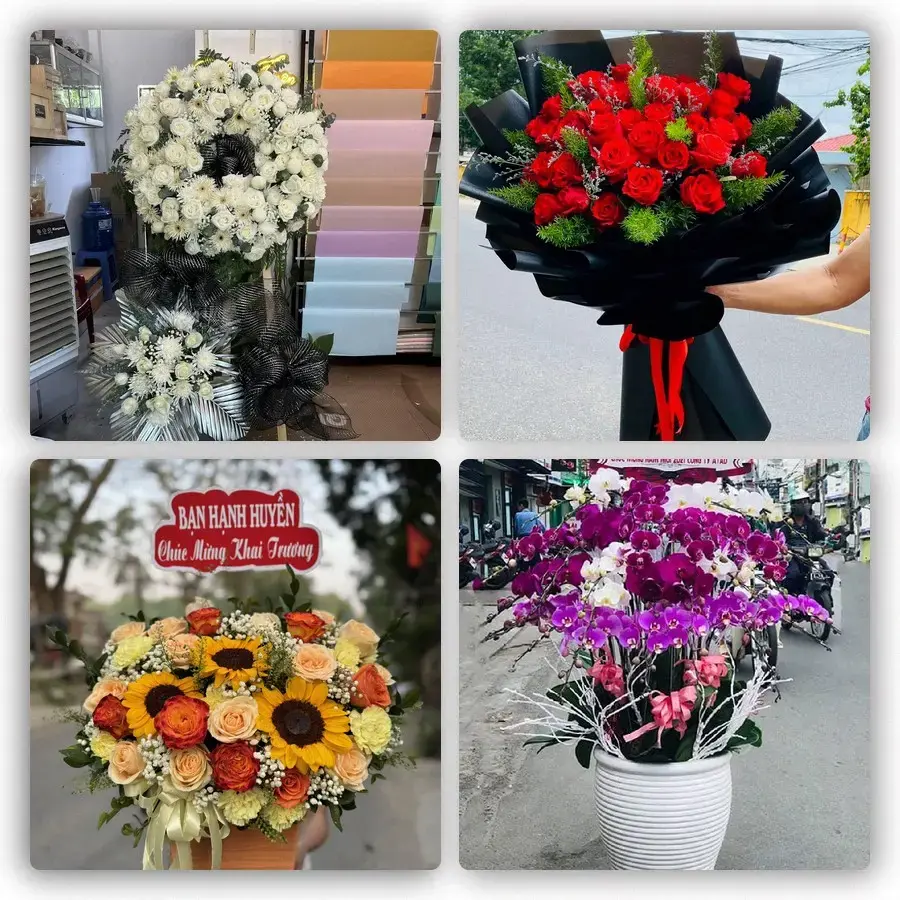 Mẫu hoa tươi tại Tân Hội