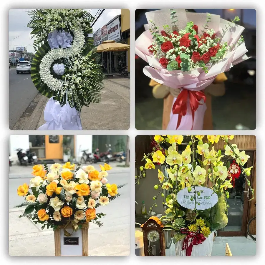 Mẫu hoa tươi tại Tân Mỹ