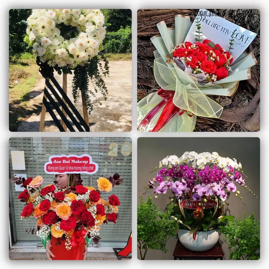 Mẫu hoa tươi tại Tân Xuân