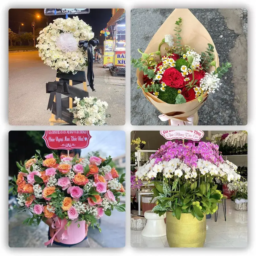 Mẫu hoa tươi tại Thứ Ba