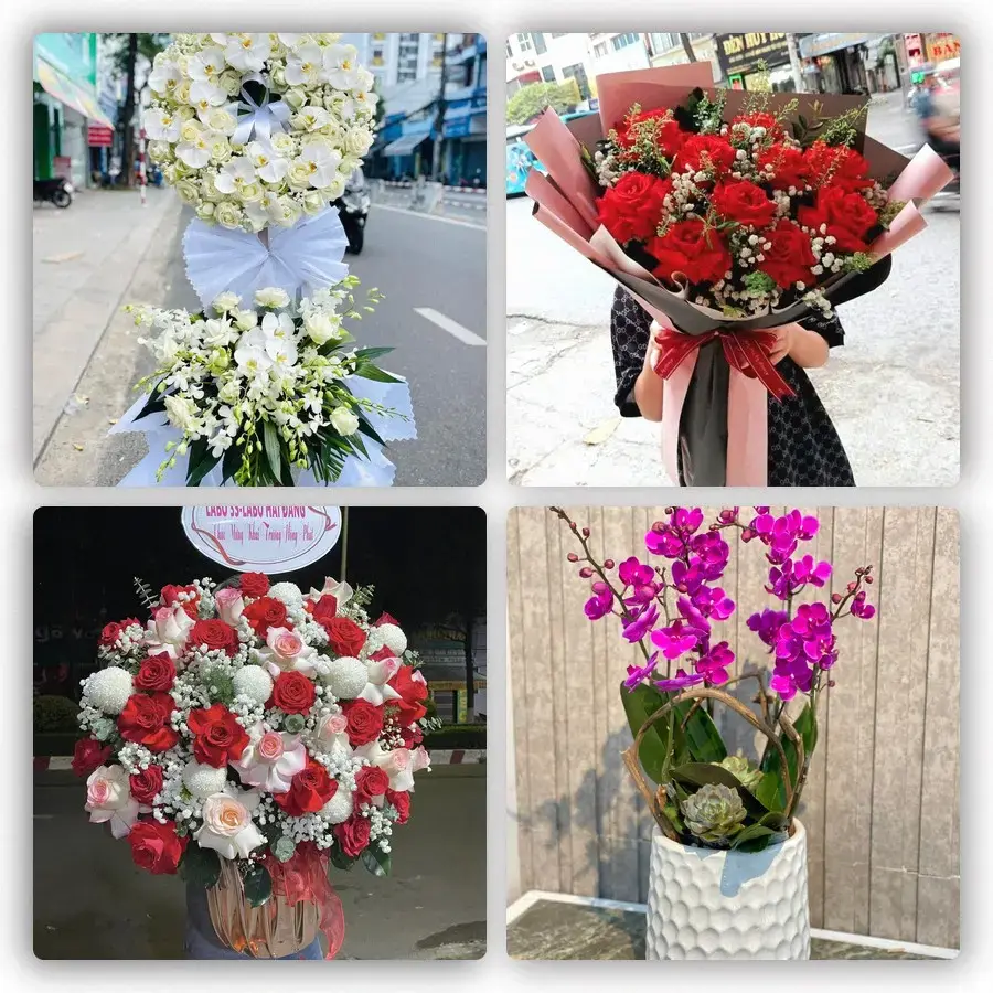 Mẫu hoa tươi tại Tiểu Cần