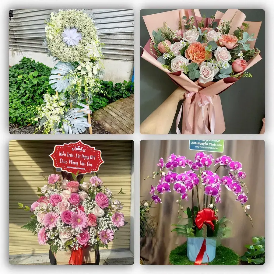 Mẫu hoa tươi tại Trại Cau