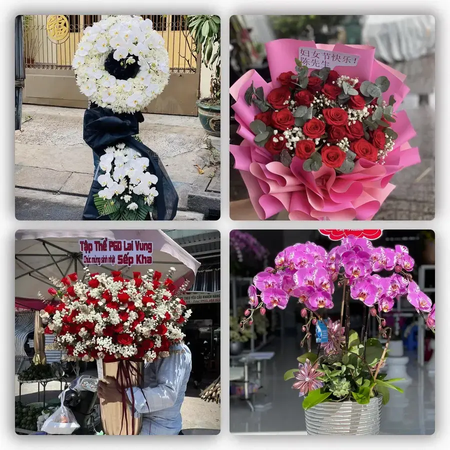 Mẫu hoa tươi tại Vàm Láng