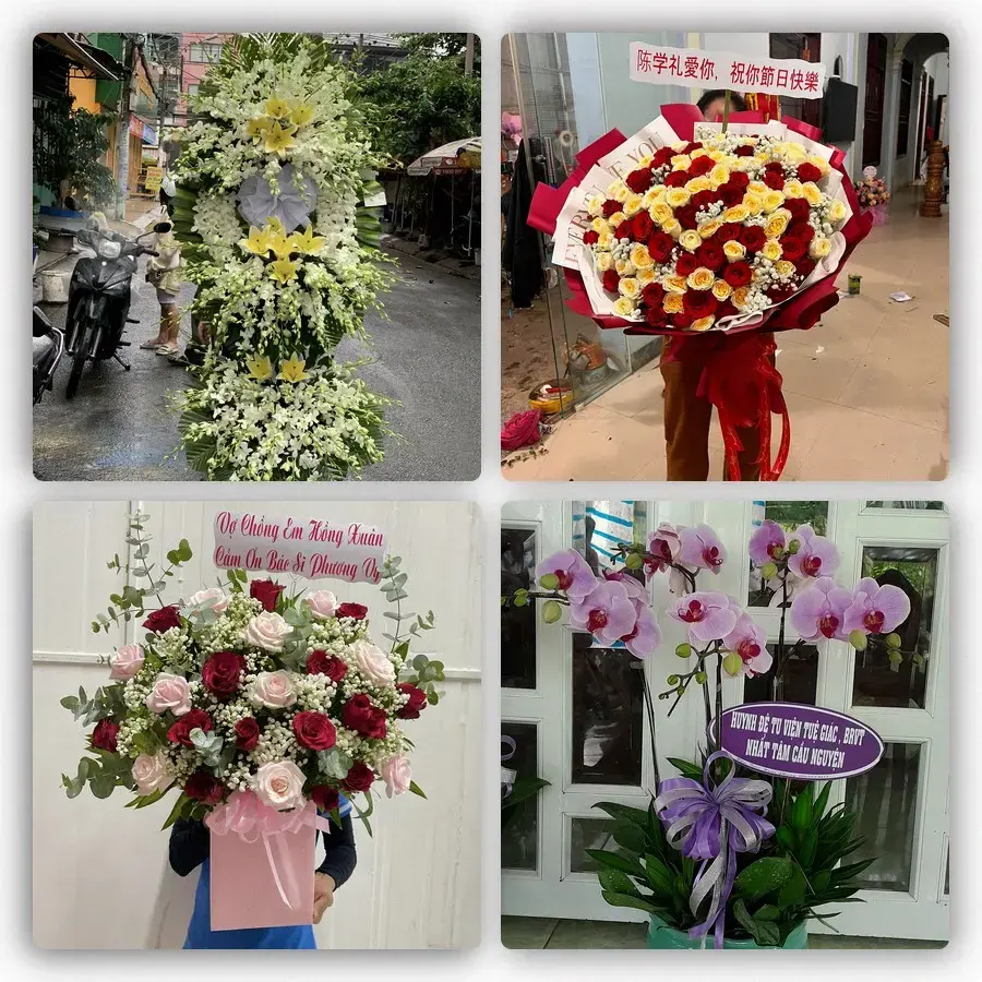 Mẫu hoa tươi tại Vĩnh Trụ