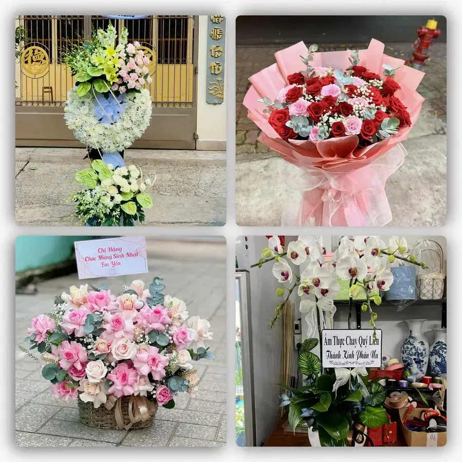 Mẫu hoa tươi tại Xuân An