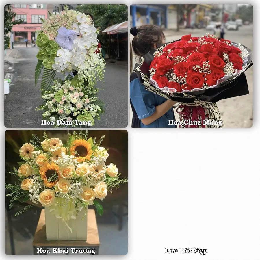 Mẫu hoa tươi dành cho khách đặt hoa tại Sông Cầu, Đồng Hỷ