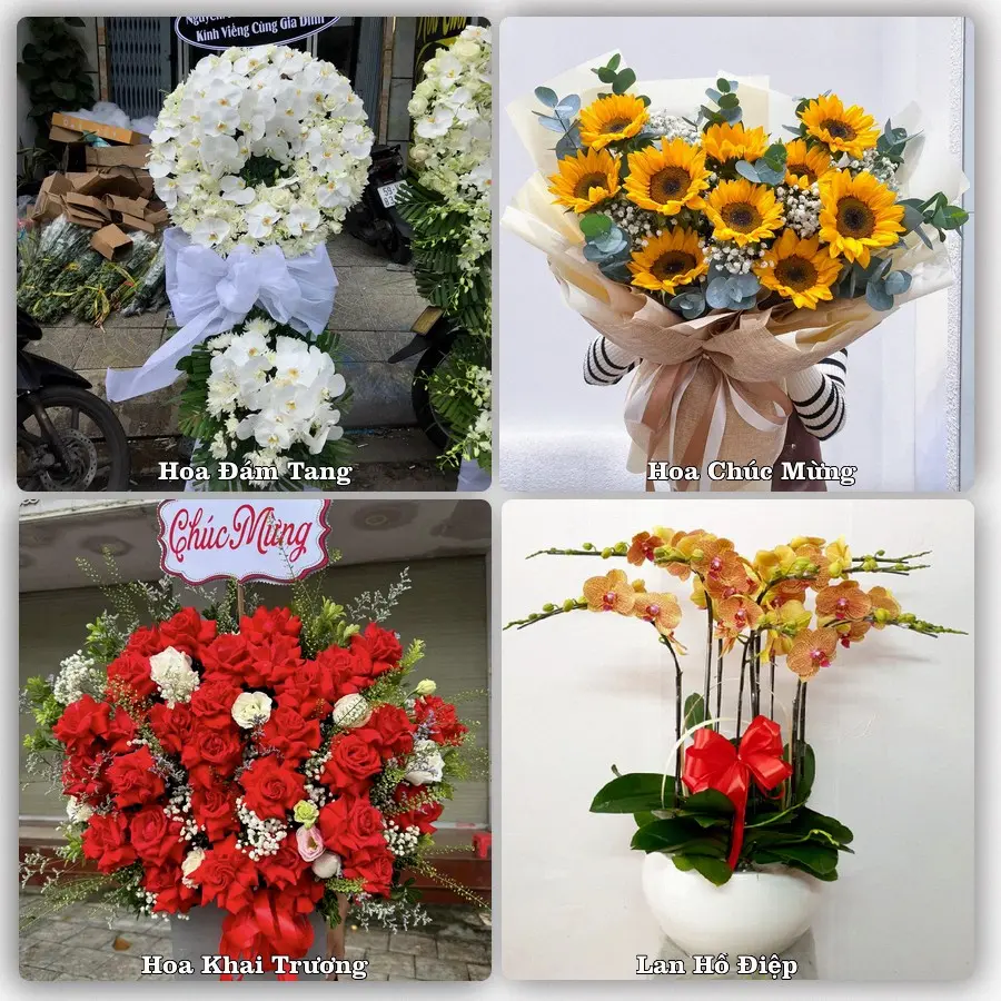 Mẫu hoa tươi dành cho khách đặt hoa tại Tây Yên Tử, Sơn Động