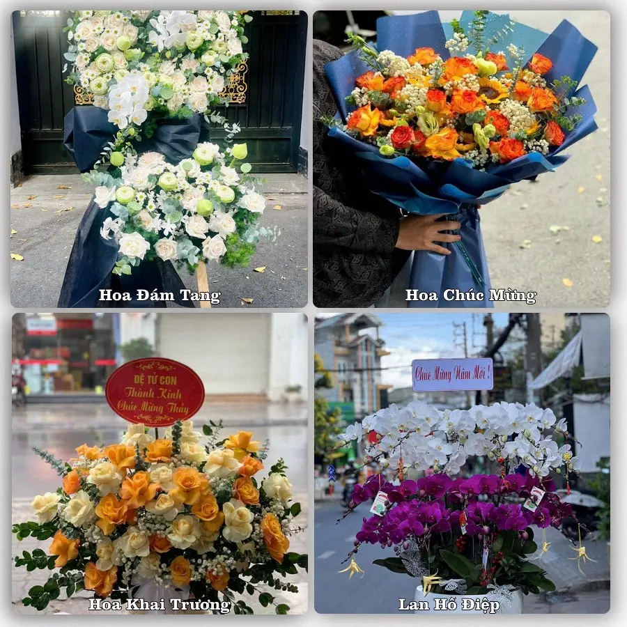Mẫu hoa tươi dành cho khách đặt hoa tại Thạch Giám, Tương Dương