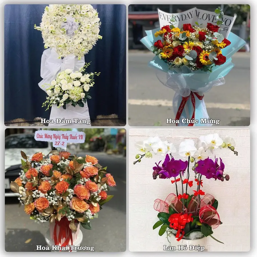 Mẫu hoa tươi dành cho khách đặt hoa tại Thanh Ba