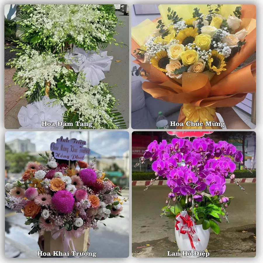 Mẫu hoa tươi dành cho khách đặt hoa tại Tiên Điền, Nghi Xuân