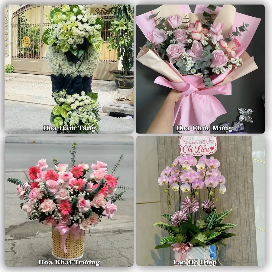 Mẫu hoa tươi dành cho khách đặt hoa tại Trại Cau, Đồng Hỷ