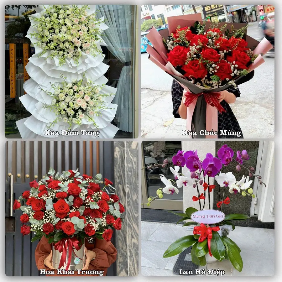 Mẫu hoa tươi dành cho khách đặt hoa tại Trâu Quỳ, Gia Lâm