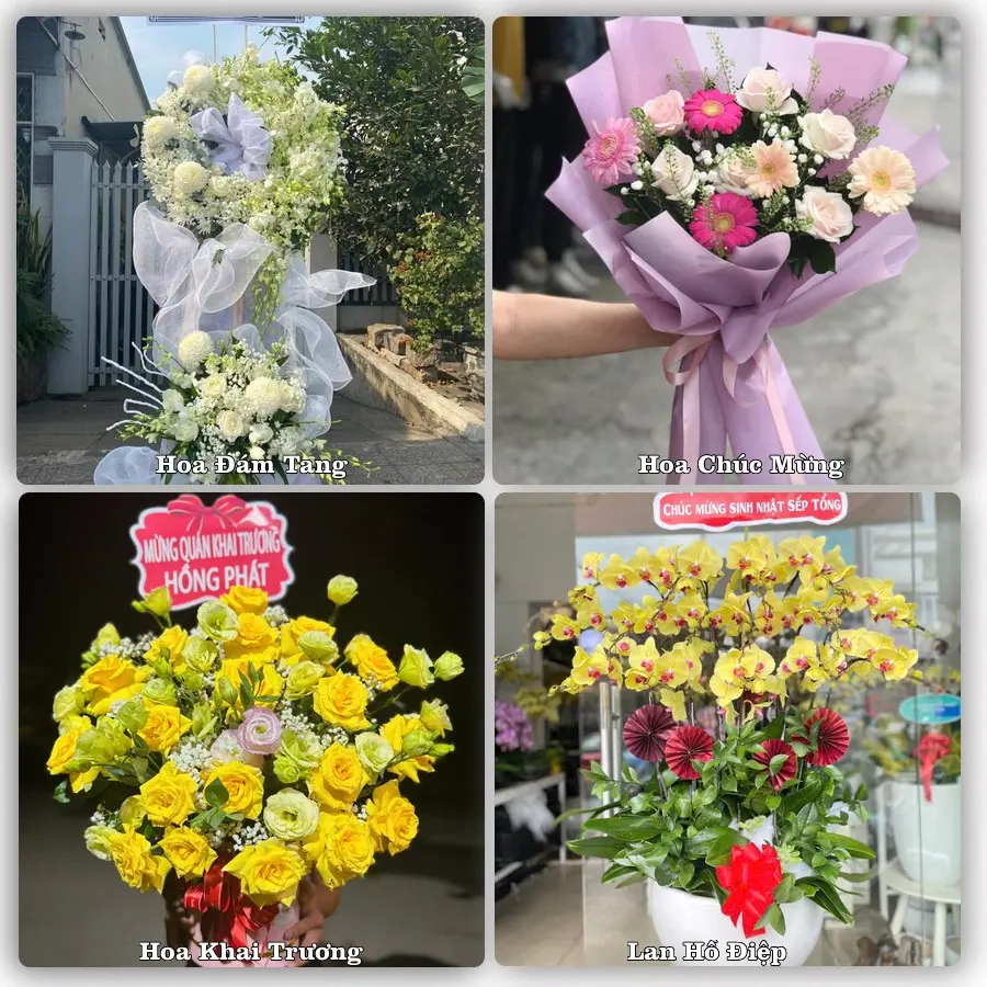 Mẫu hoa tươi dành cho khách đặt hoa tại Trùng Khánh