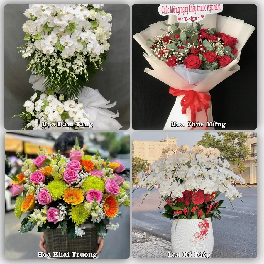Mẫu hoa tươi dành cho khách đặt hoa tại Vĩnh Trụ, Lý Nhân