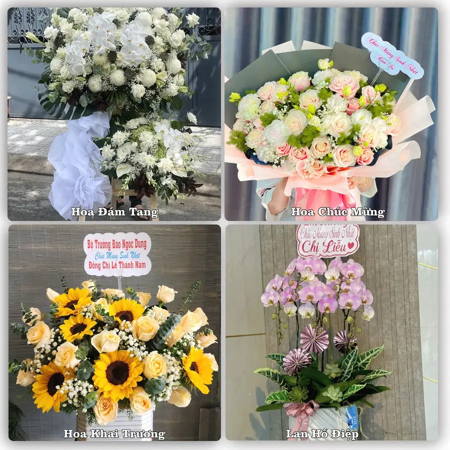 Mẫu hoa tươi dành cho khách đặt hoa tại Vụ Bản, Lạc Sơn