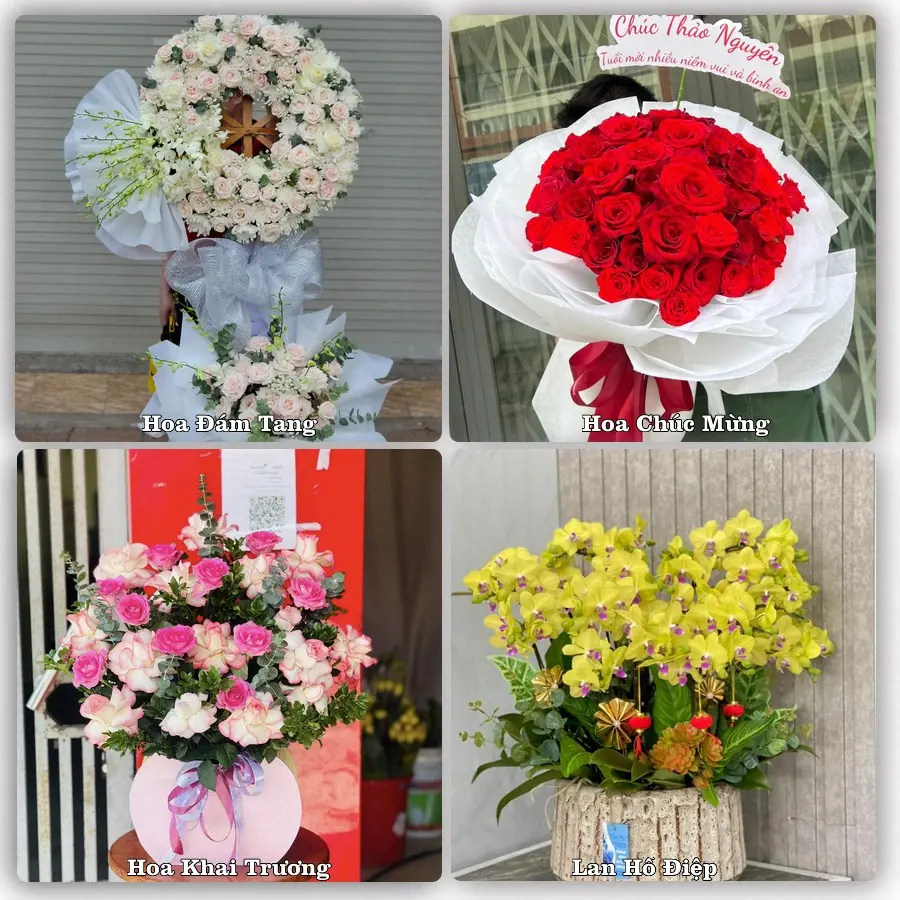 Mẫu hoa tươi dành cho khách đặt hoa tại Yên Châu